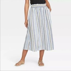 Target- Universal thread skirt. White with blue strips